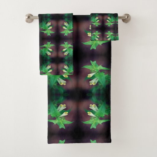 小さな白いワイルドフラワークローズアップ抽象芸術 バスタオルセット (インサイチュ)