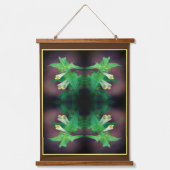 小さな白いワイルドフラワークローズアップ抽象芸術 吊り下げ型タペストリー (正面)