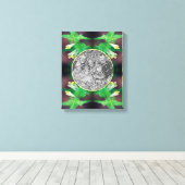 小さな白いワイルドフラワー独自の写真を作成 キャンバスプリント (インサイチュ (ウッドフロア))