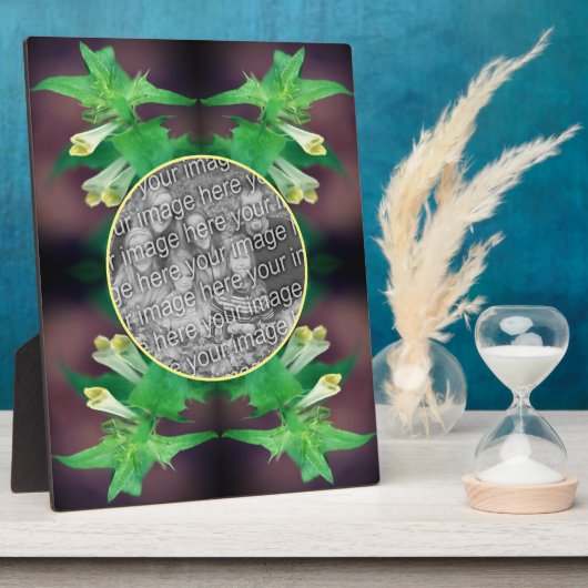 小さな白いワイルドフラワー独自の写真を作成 フォトプラーク (側面)