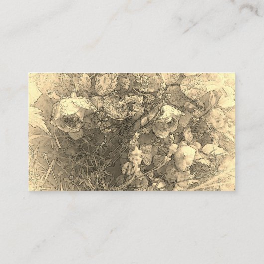 小さな白いヴィンテージの花 名刺 (裏面)