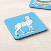 小さな白い子羊 コースター (左側)
