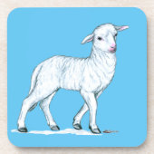 小さな白い子羊 コースター (正面)