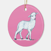 小さな白い子羊 セラミックオーナメント (左)