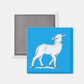 小さな白い子羊 マグネット (正面/裏面)