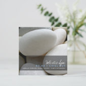 小さな白い小石の写真 現代スパ プロモーション 招待状 (スタンド正面)