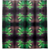 小さな白い山花閉じ型 シャワーカーテン (正面)