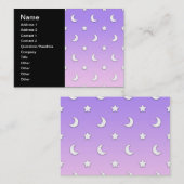 小さな白い星と月のパターン 名刺 (正面/裏面)