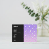 小さな白い星と月のパターン 名刺 (スタンド正面)