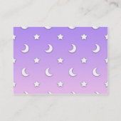 小さな白い星と月のパターン 名刺 (裏面)