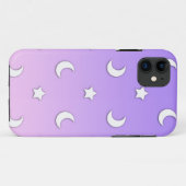 小さな白い星と月のパターン Case-Mate iPhoneケース (裏面(横))