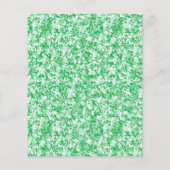 小さな白い点を持つ緑と白の背景 チラシ (裏面)