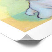 小さな白い犬のアートスケッチかわいいマルチーズ子犬 ポスター (角)