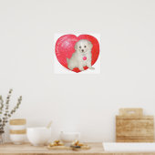 小さな白い犬の救出バレンタイン ポスター (キッチン)