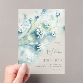 小さな白い結婚花 アクリル招待状