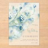 小さな白い結婚花 アクリル招待状 (正面)