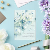 小さな白い結婚花 アクリル招待状 (インサイチュ (ウェディング))