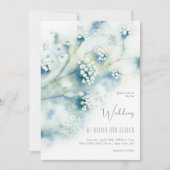 小さな白い結婚花 招待状 (正面)