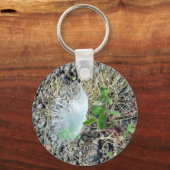 小さな白い羽1キーチェーン キーホルダー (正面)