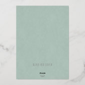 小さな白い花が日付を保存 箔招待状 (裏面)