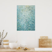 小さな白い花と絡み合った枝 ポスター (キッチン)