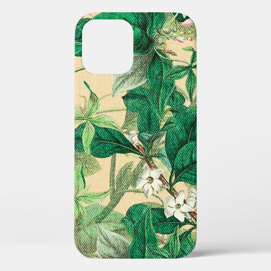 小さな白い花と葉模様 Case-Mate iPhoneケース (裏面)