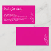 小さな白い花のピンク「赤ちゃんのための本」 エンクロージャーカード (正面/裏面)