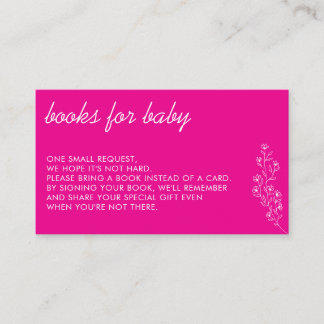 小さな白い花のピンク「赤ちゃんのための本」 エンクロージャーカード