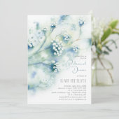 小さな白い花のリハーサルディナー 招待状 (スタンド正面)