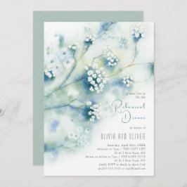 小さな白い花のリハーサルディナー 招待状