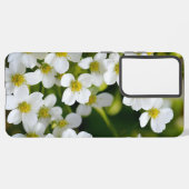 小さな白い花デザイン SAMSUNG GALAXYケース (左側面)