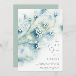 小さな白い花ブライダルシャワー 招待状