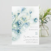 小さな白い花誕生日任意の年齢 招待状 (スタンド正面)