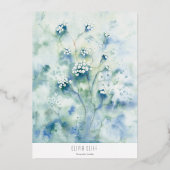 小さな白い花誕生日任意の年齢 箔招待状 (裏面)