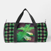 小さな白い野パーソナライズされた花 ダッフルバッグ (裏面)