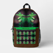 小さな白い野パーソナライズされた花 プリントバックパック (正面)