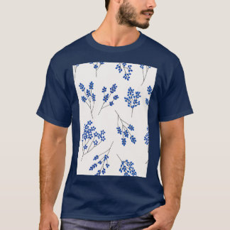 小さな白い青の花 Tシャツ