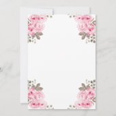小さな白かぼちゃピンクのフローラ赤ちゃんシャワー 招待状 (裏面)