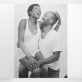 小さな白のハートスクリプト紫の結婚白 三つ折りプログラム (内部中)