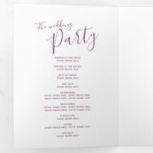 小さな白ハートのスクリプト桑の結婚白 三つ折りプログラム (内部最初)