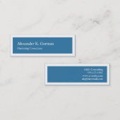 小さな白縁どい無地のコルバルトブルークラシック スキニー名刺 (正面/裏面)