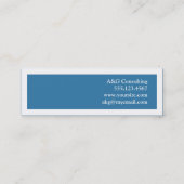 小さな白縁どい無地のコルバルトブルークラシック スキニー名刺 (裏面)