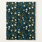 小さな白、ティール（緑がかった色）、ゴールデンロッドの花 プランナー手帳 (裏面)