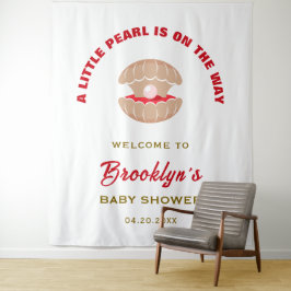 小さな真珠がやってくる!ベイビーシャワーの背景 タペストリー