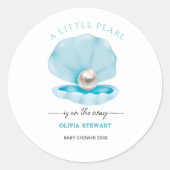 小さな真珠がベイビーシャワーの途中にある ラウンドシール (正面)