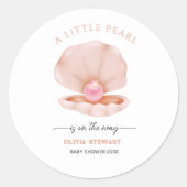 小さな真珠がベイビーシャワーの途中にある ラウンドシール (正面)