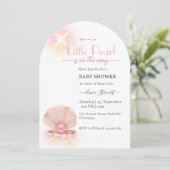 小さな真珠がベビーシャワーの途中にある 招待状 (スタンド正面)