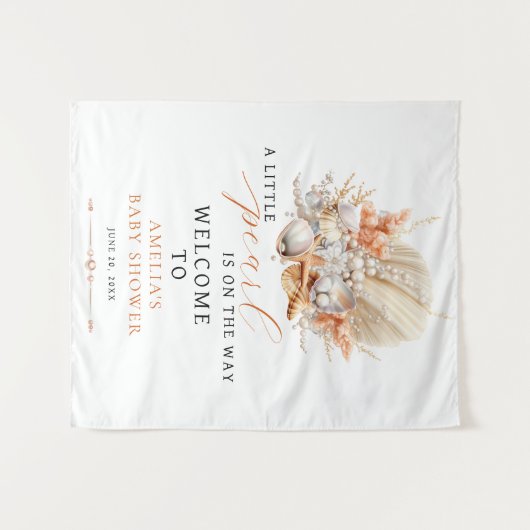 小さな真珠が沿岸歓迎のサインを途中にある タペストリー (正面(横))