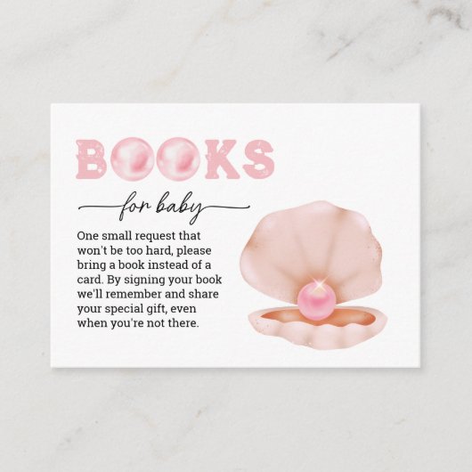 小さな真珠が途中で本のためにベビー エンクロージャーカード (正面)