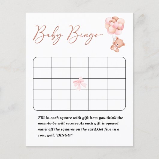 小さな真珠のような赤ちゃんシャワービンゴゲーム (正面)